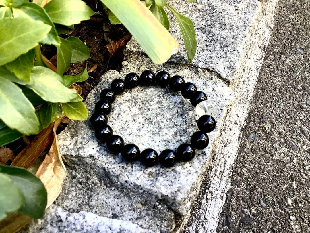 ✳15万円以上‼️最強パワー宿る貴重黒平水晶モリオン勾玉＊ブレスレット絶対おすすめ