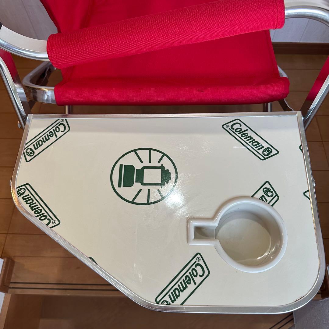 Coleman(コールマン)ニューキャプテンチェア サイドテーブル付 レッド