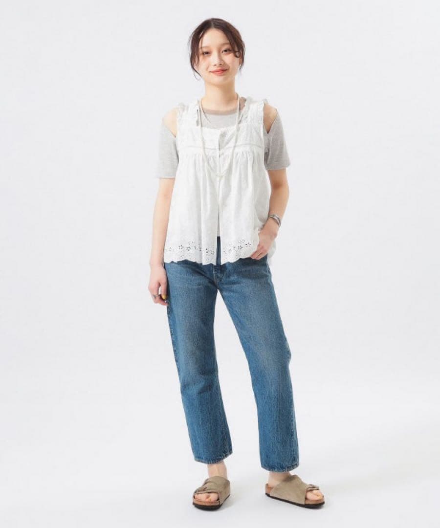 BEAMS BOY カットワークキャミソール