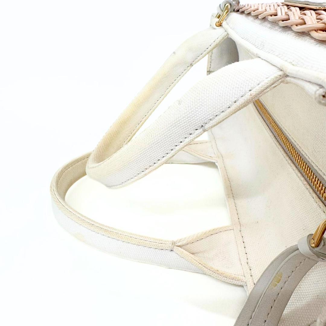 プラダ ウィッカー かごバッグ 1BG835 カナパ 2WAY ハンドバッグ