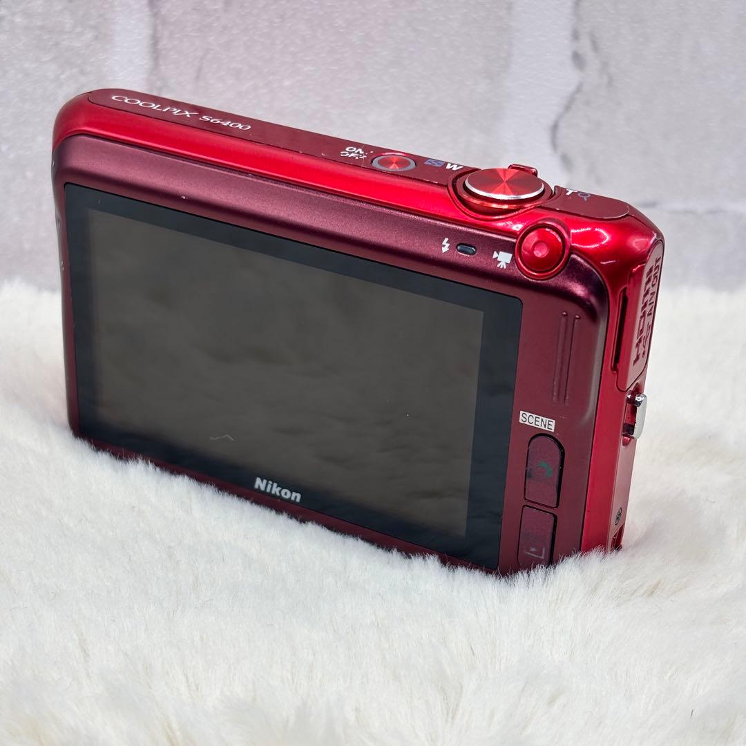 Nikon COOLPIX S6400 レッド 動作良好 12倍ズーム 充電器付