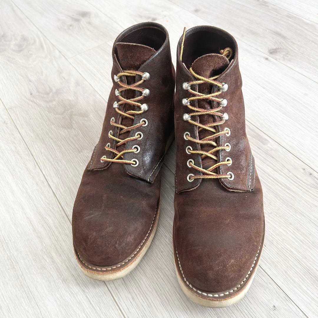 RED WING 8164 ブラウン スエード プレーントゥブーツ 27.5