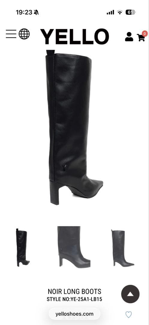 YELLO ブラック ロングブーツ MサイズYE-25A1-LB15