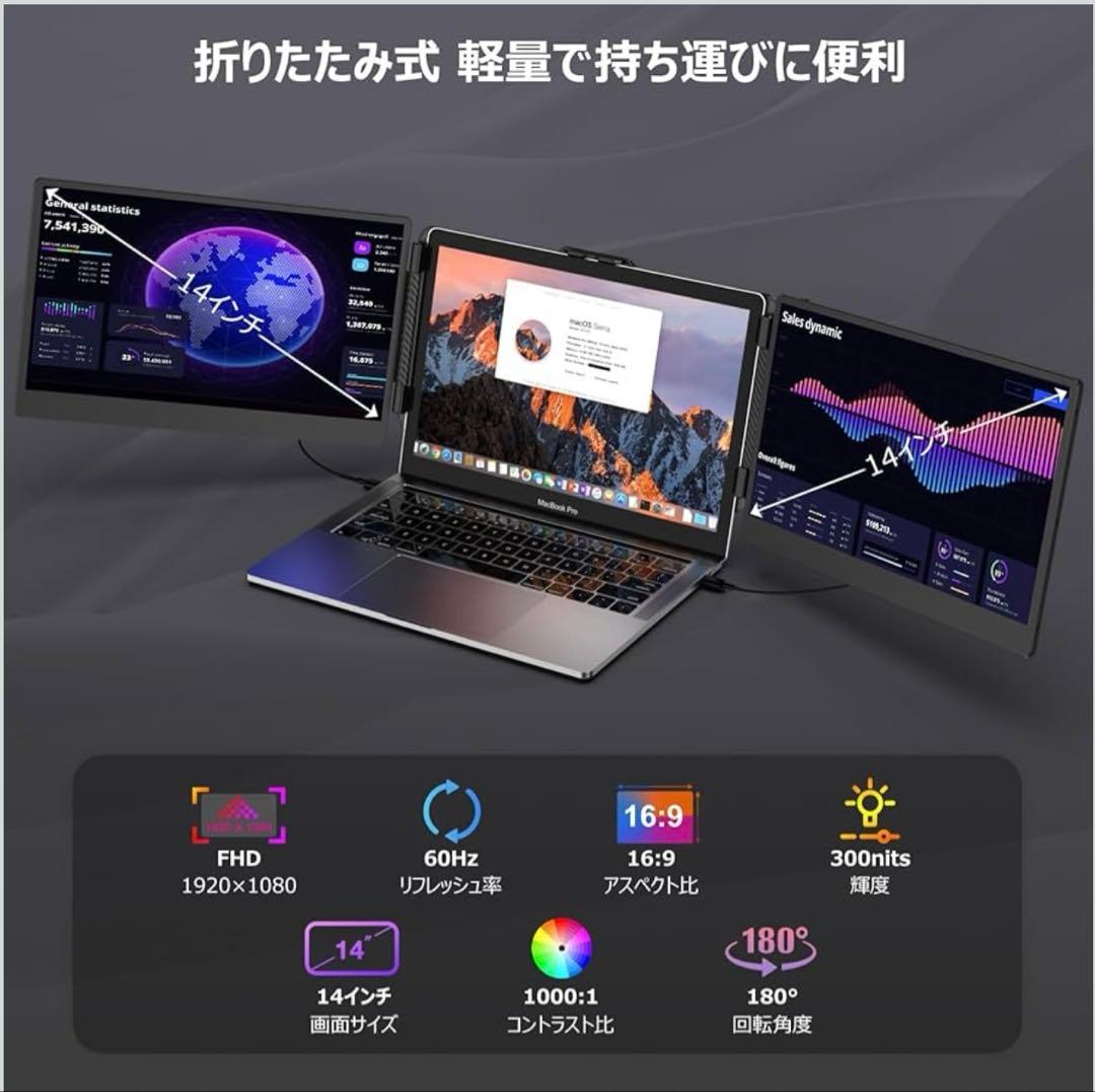 【新品同様】Kwumsy S2 二画面折りたたみモニター