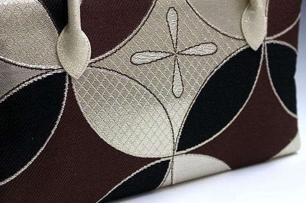 新品未使用品　京都 西陣織正絹帯地使用　利休バッグお茶席　25901