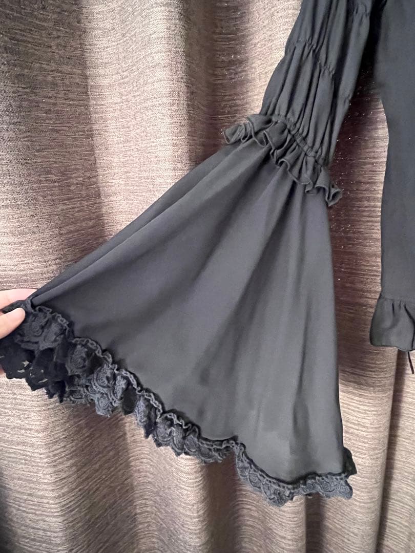 ATELIER PIERROT 立ち襟姫袖シフォンブラウス