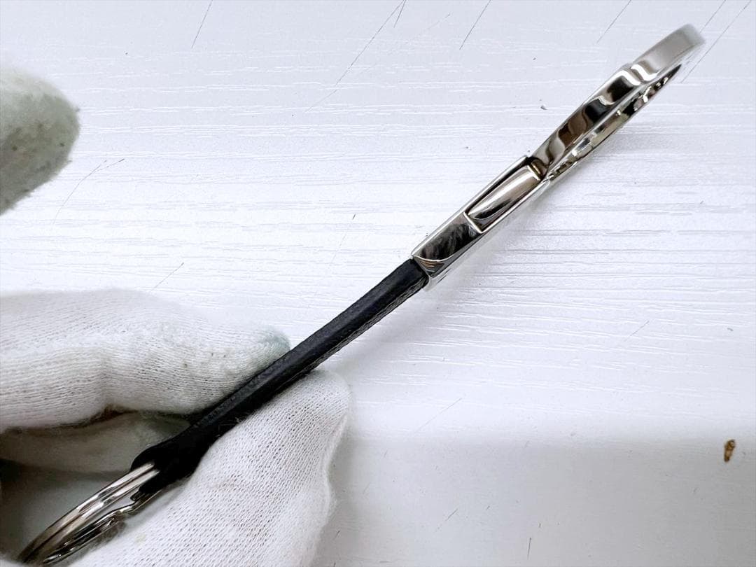 未使用保管　美品　BVLGARI　ブルガリ　マン　キーリング　黒　282704