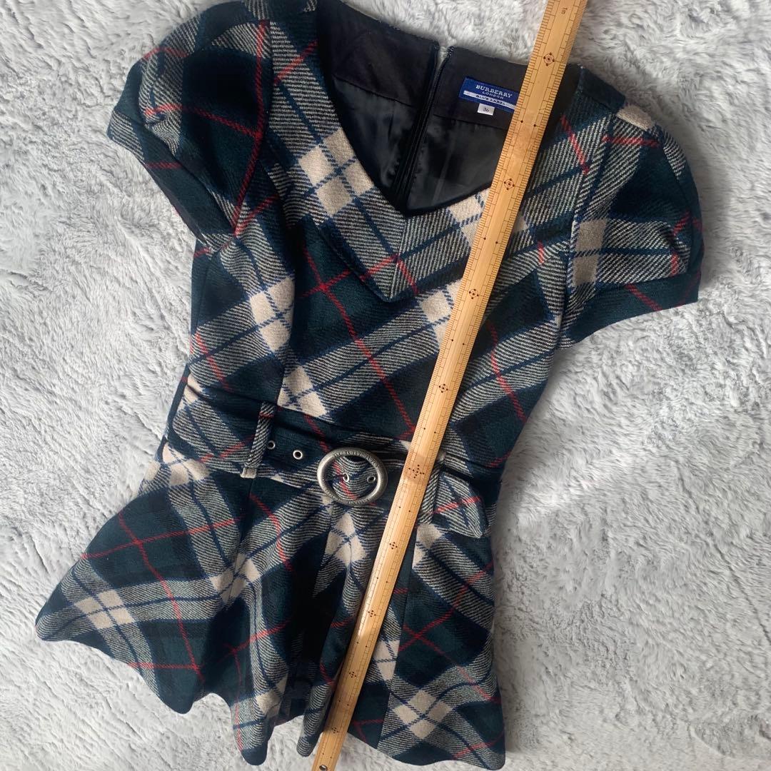 バーバリーブルーレーベル ノバチェックワンピース 西野カナ着用色違い　グリーン