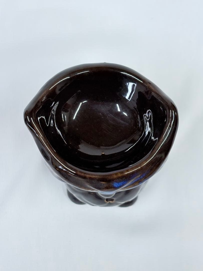 アロマオイルバーナー フクロウ 香炉 アロマポット 黒と青 開運 梟 ふくろう