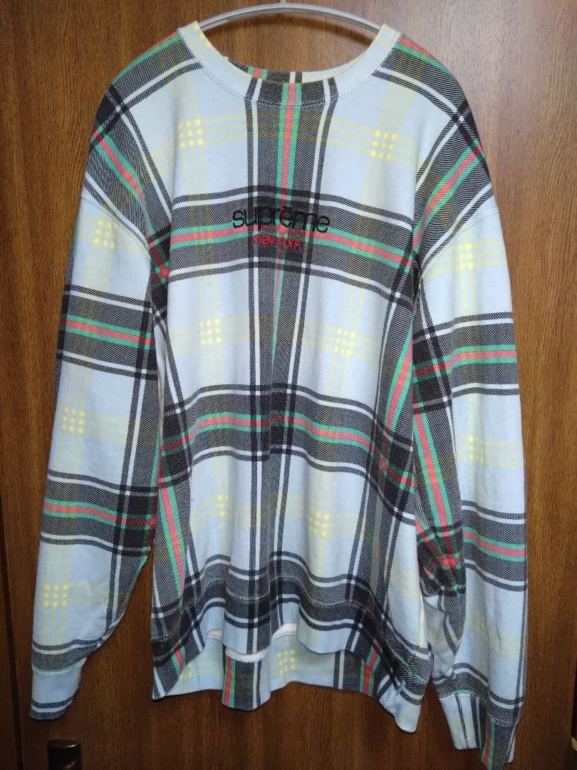 最終値下げ　supreme plaid crewneck　スウェット