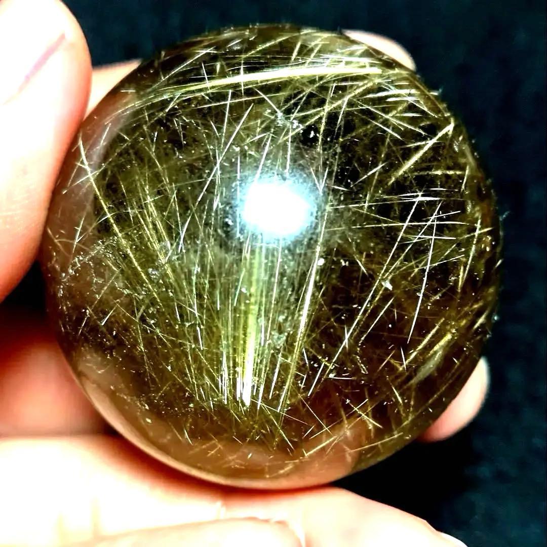 超絶綺麗✨45mm ゴールドルチルクォーツ　丸玉　スフィア　金針水晶