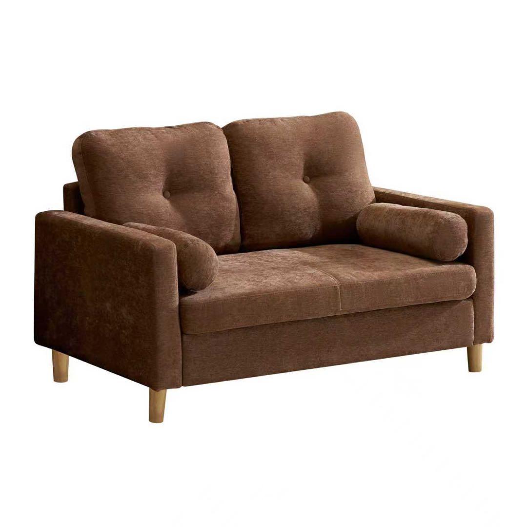 【新品】枕付き柔らか背もたれソファ 2人掛け コンパクト