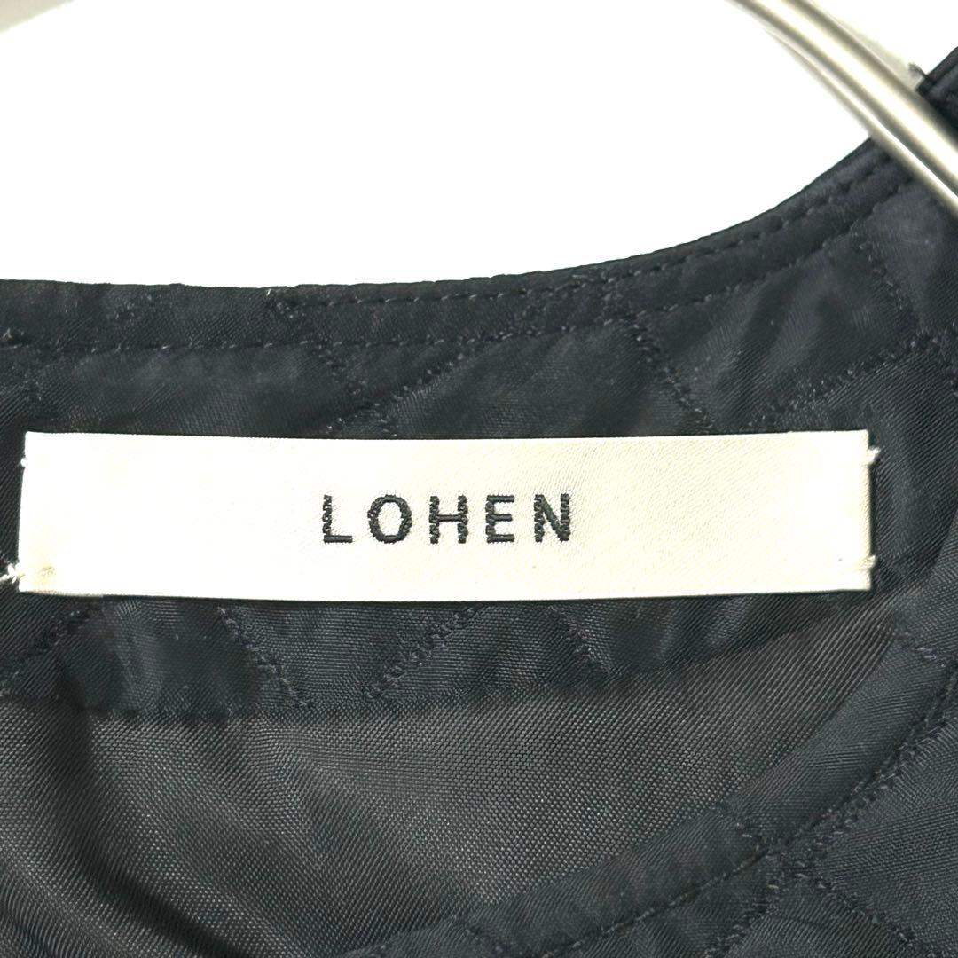 3161y美品 ローヘン キルティングプルオーバーブラウス 黒 M ウール