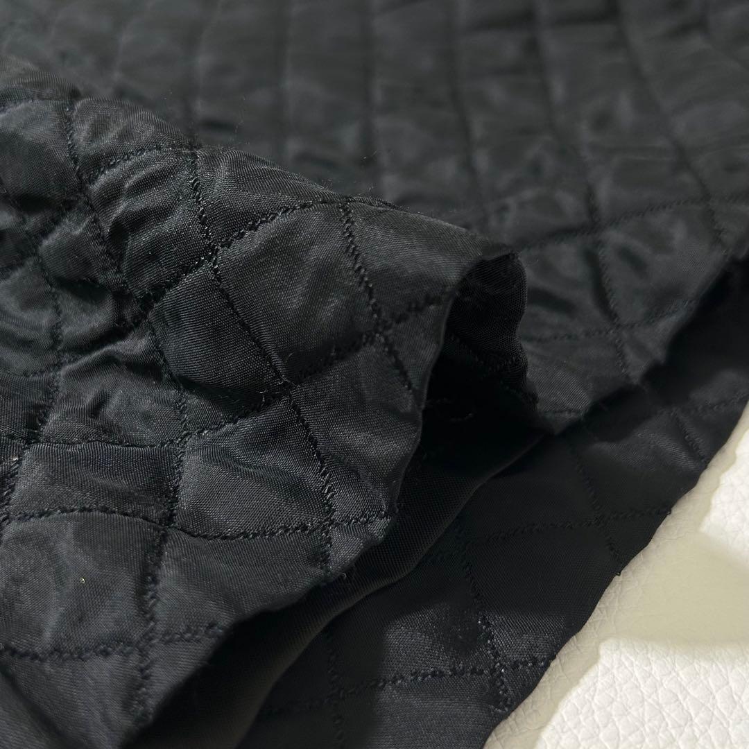 3161y美品 ローヘン キルティングプルオーバーブラウス 黒 M ウール