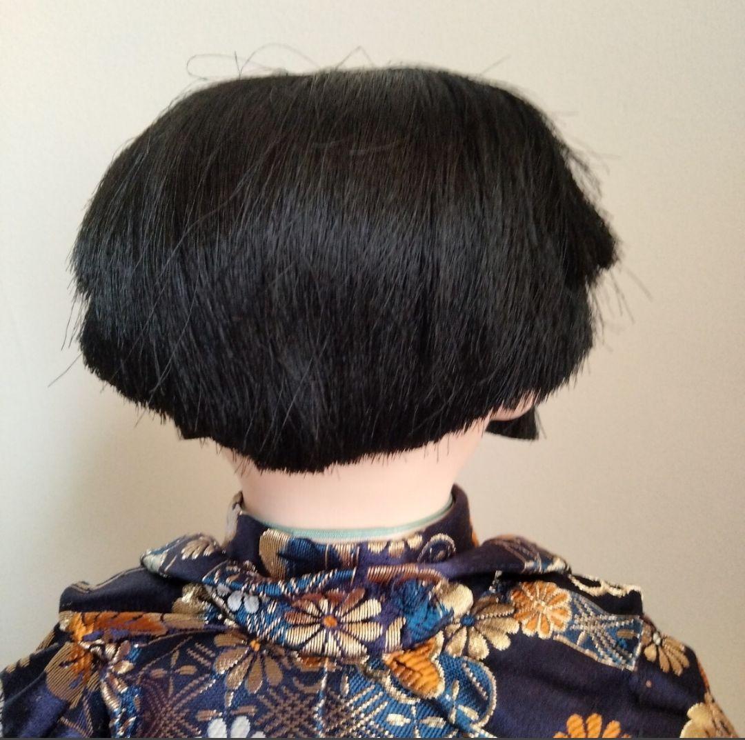 市松人形 紺色と金色の花模様15号