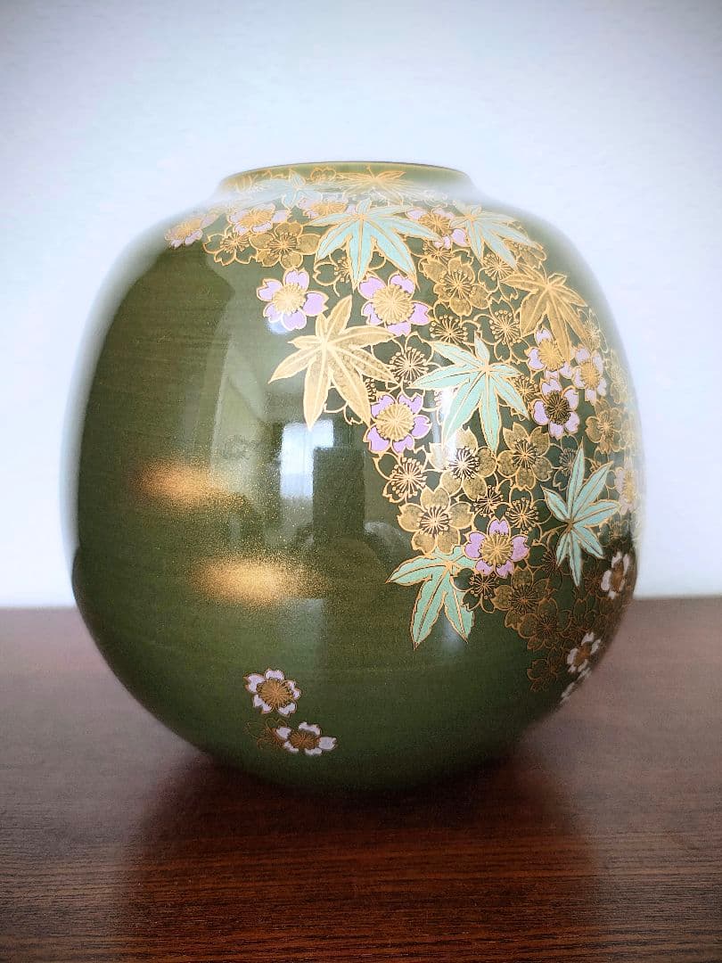 【セール】九谷焼　花瓶　花器　壺　桜模様　花柄