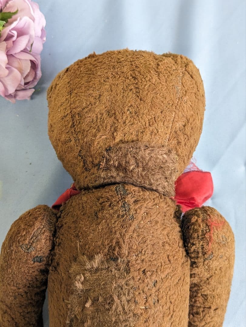 フランス アンティーク テディベア 34cm 1950年代 パッチワークあり