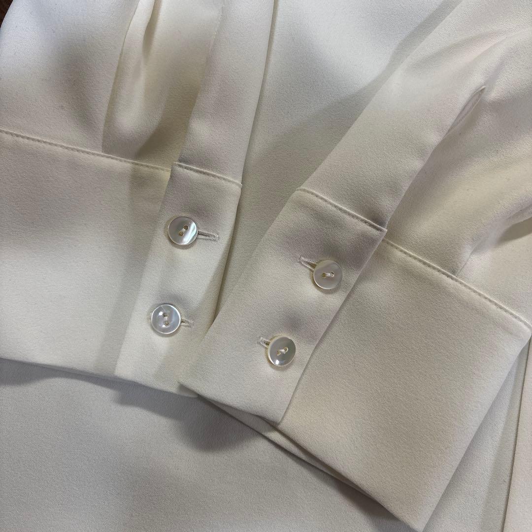 Theory Prime ette Tie Blouse Sアイボリー