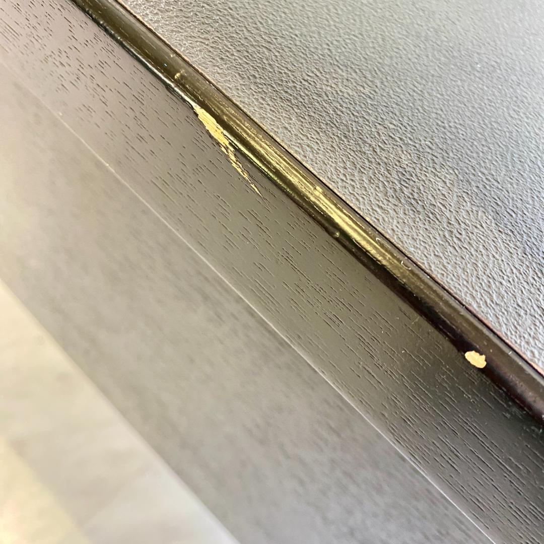 千翔 龍門堂 長テーブル 黒の木製テーブル2台セット 折りたたみ 和室