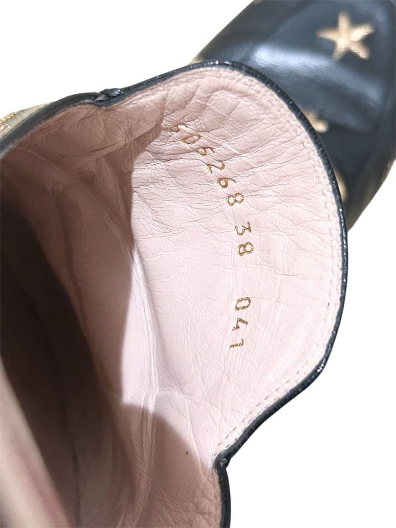 GUCCI グッチ プリンスタウン レザースリッパ スター ビー ITALY