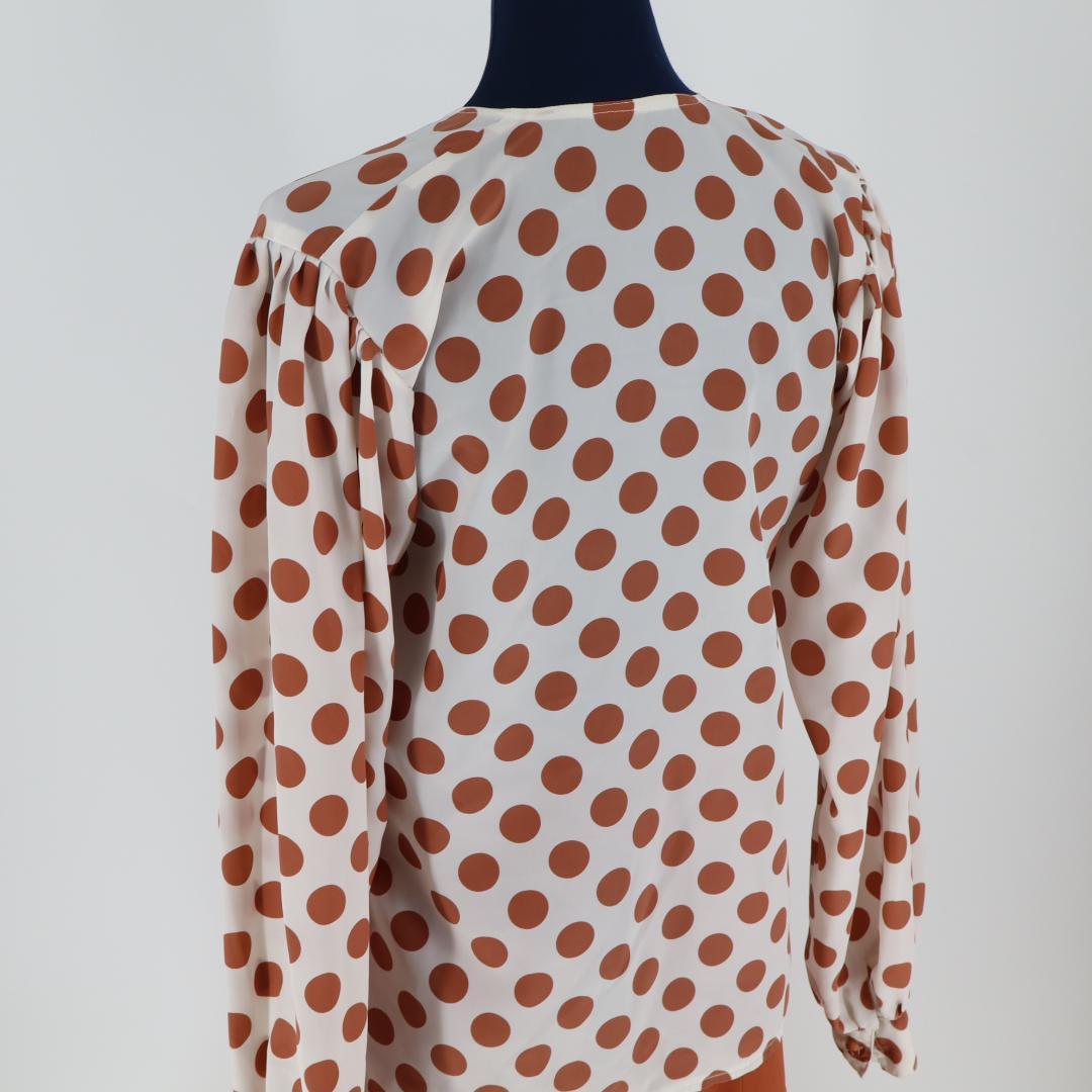 【美品 フラメンコ衣装】キャニオンブラウン×水玉柄 ブラウス ファルダ シージョ