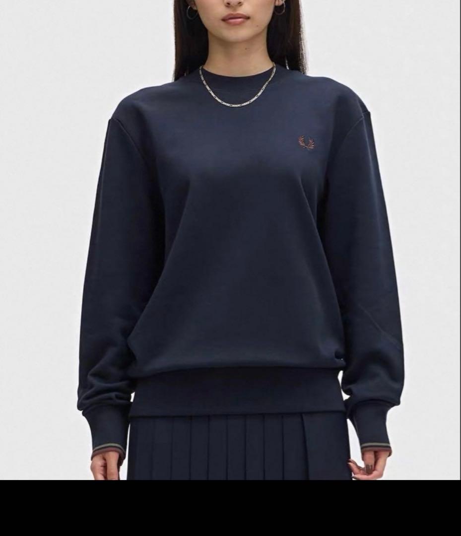 FRED PERRY/フレッドペリークルーネック スウェットトレーナーネイビーS