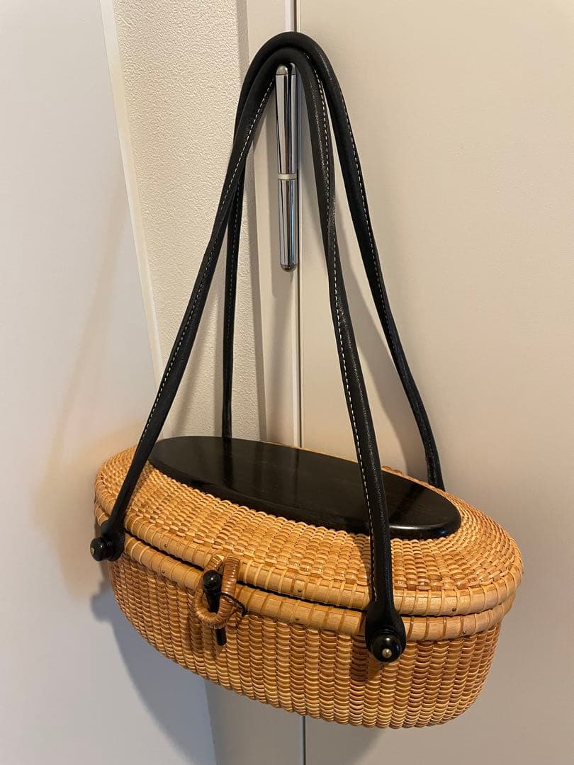 ナンタケットバスケット　10インチ　オーバル　蓋付きバスケット