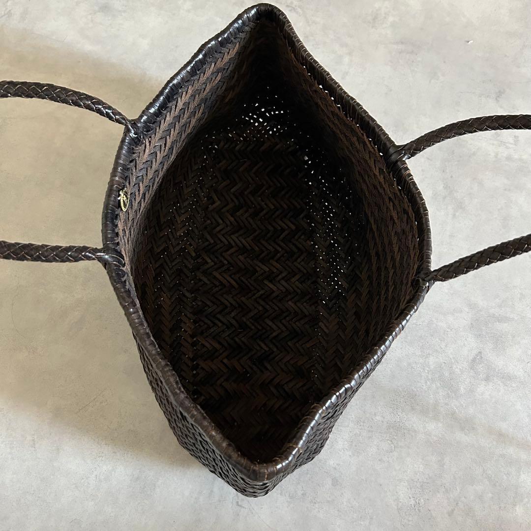 美品ドラゴンDragon メッシュバッグトートバッグレザー肩掛けダークブラウン