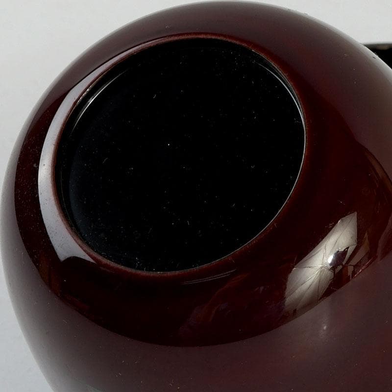 茶道具　山中塗　熊谷秀穂作　玄々斉好　溜塗　源氏棗　V　9436