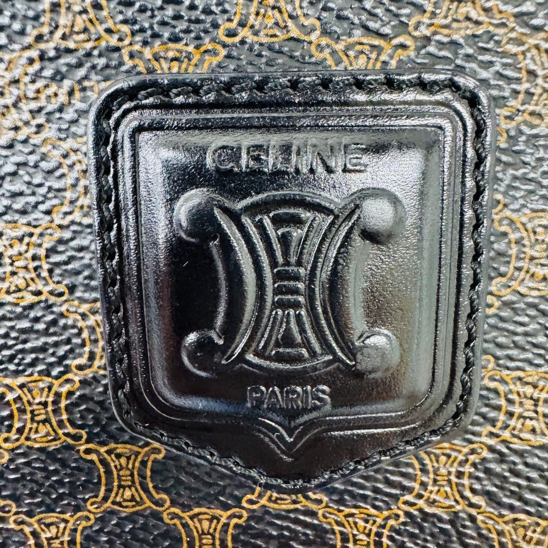 ✨CELINE✨マカダム✨レザー×PVC✨ブラック✨トートバッグ✨ハンドバッグ✨