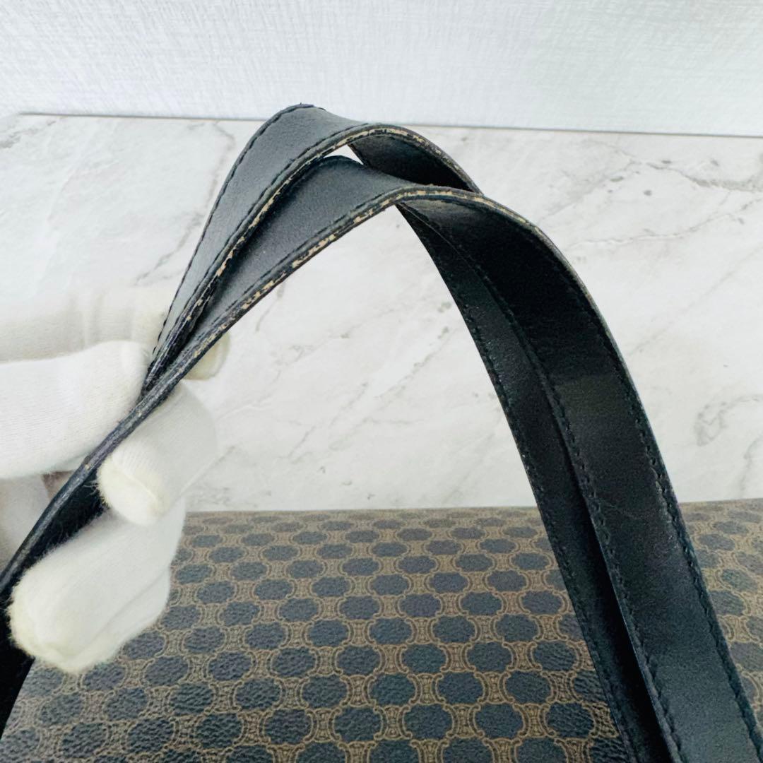✨CELINE✨マカダム✨レザー×PVC✨ブラック✨トートバッグ✨ハンドバッグ✨