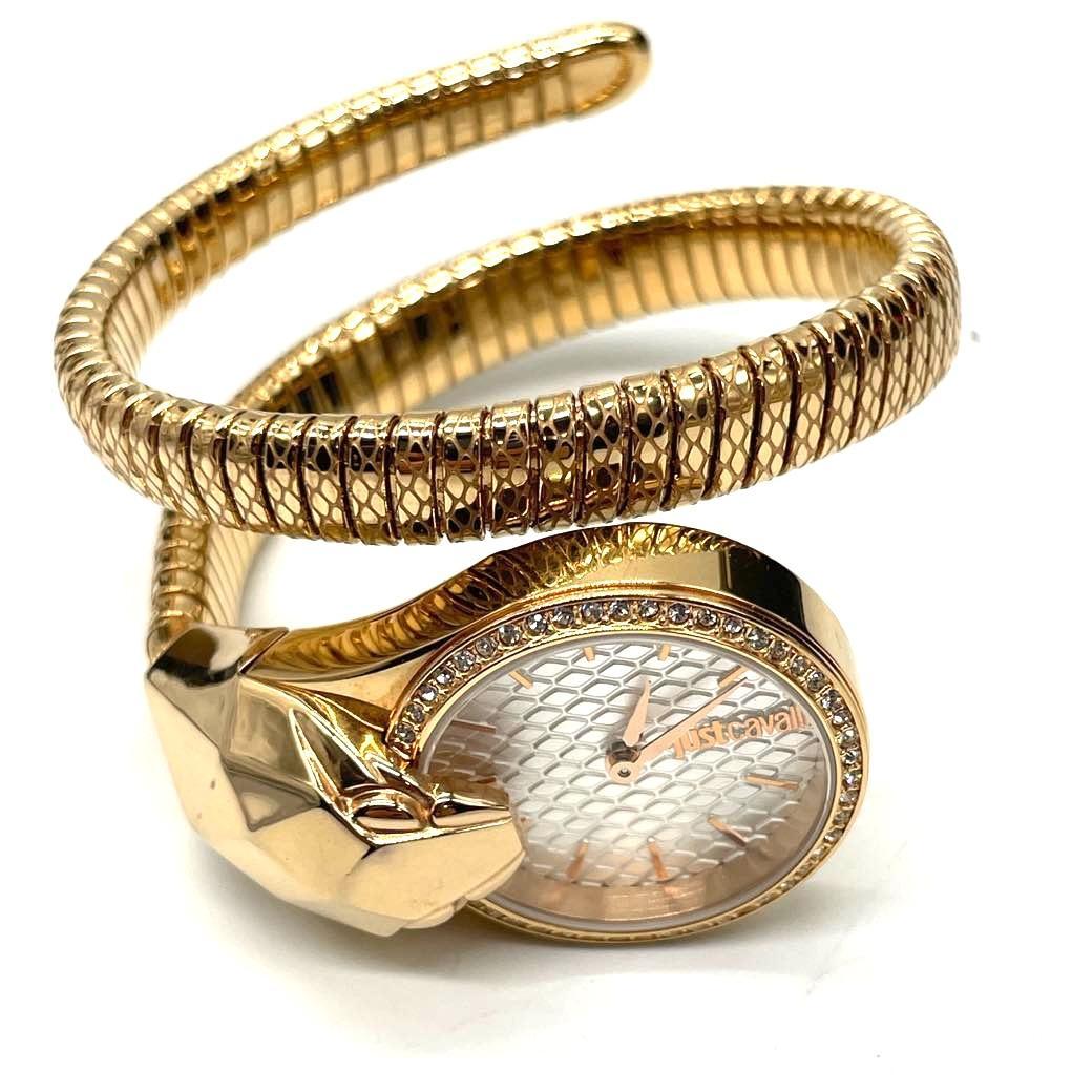ジャストカヴァリ ゴールドスネーク QZ 1L067 デザイン 時計