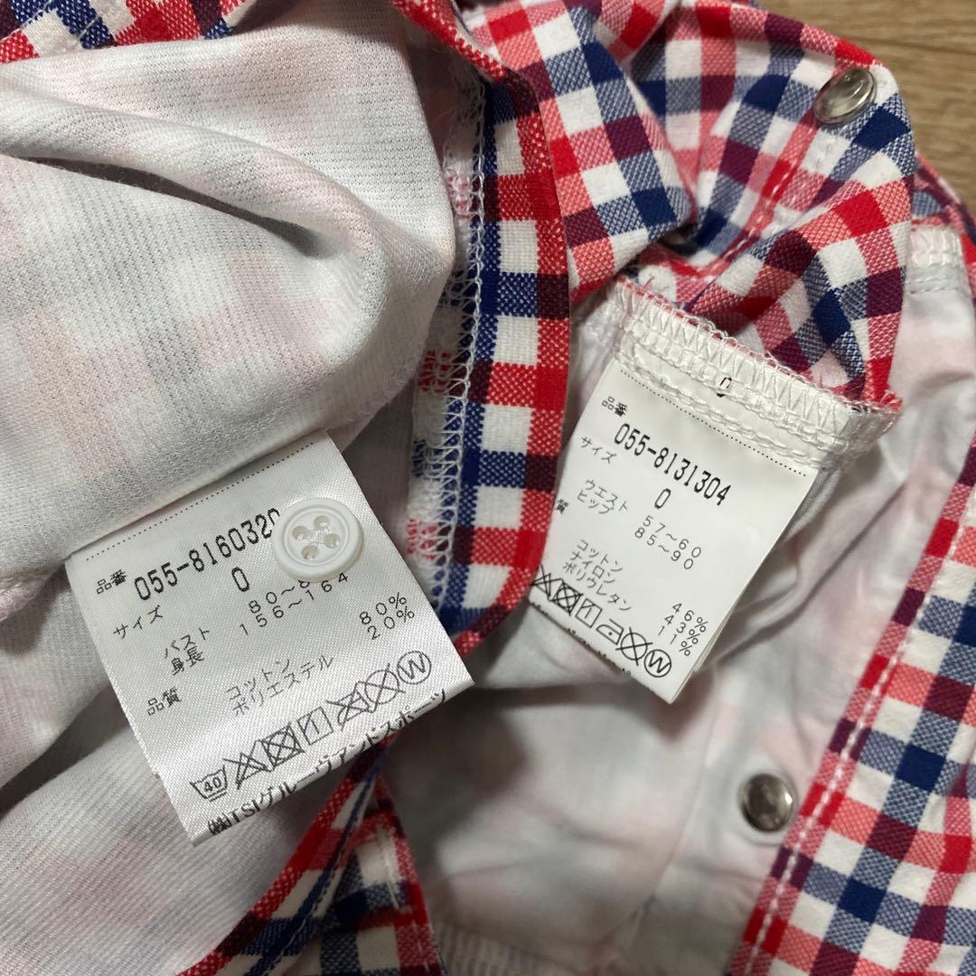 美品♡パーリーゲイツ♡セットアップ♡チェック♡トリコロール♡レッド♡ホワイト♡S