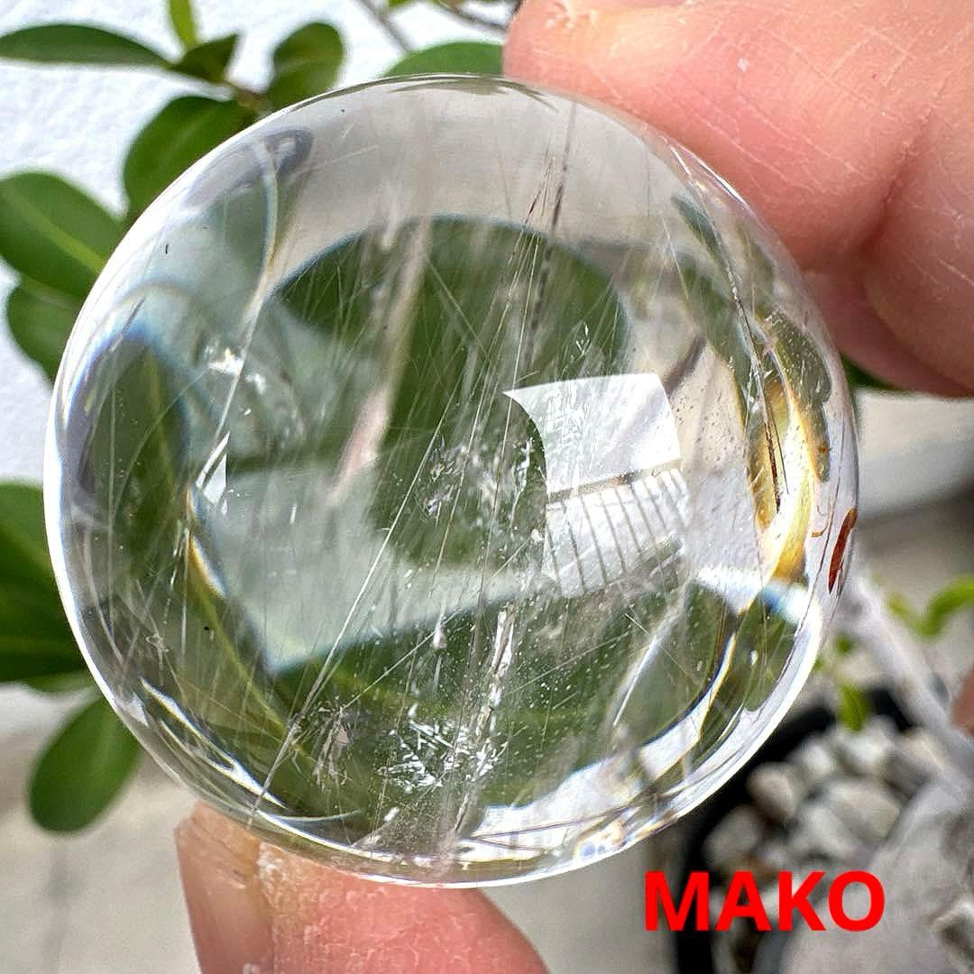 M1828☆ルチルクォーツ丸玉44mm 111g☆天然石　原石