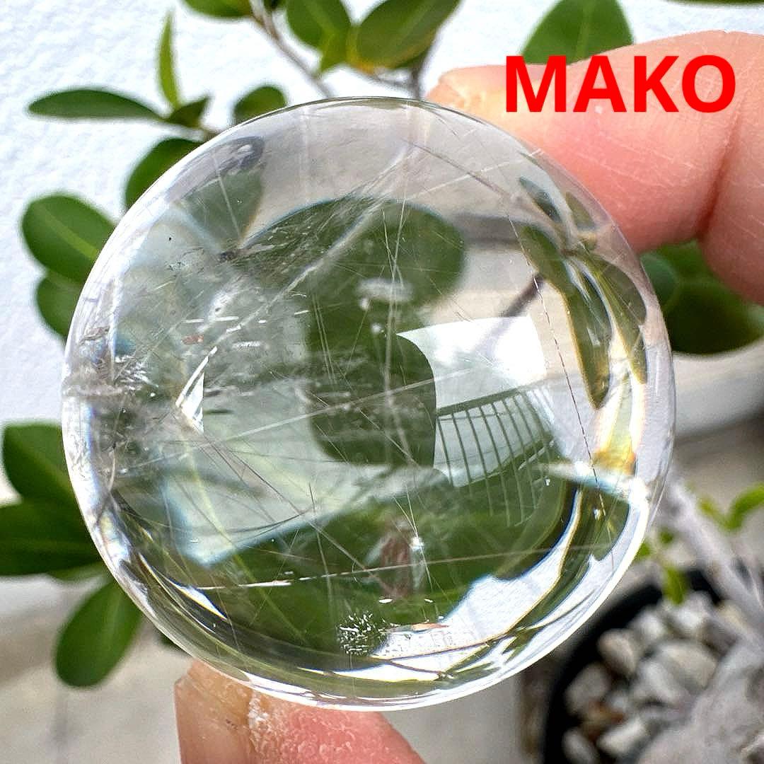 M1828☆ルチルクォーツ丸玉44mm 111g☆天然石　原石