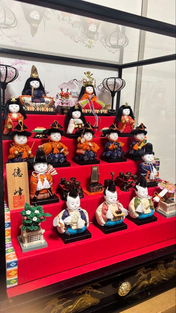 雛人形　オルゴール付ケース入五段飾り　江戸木目込