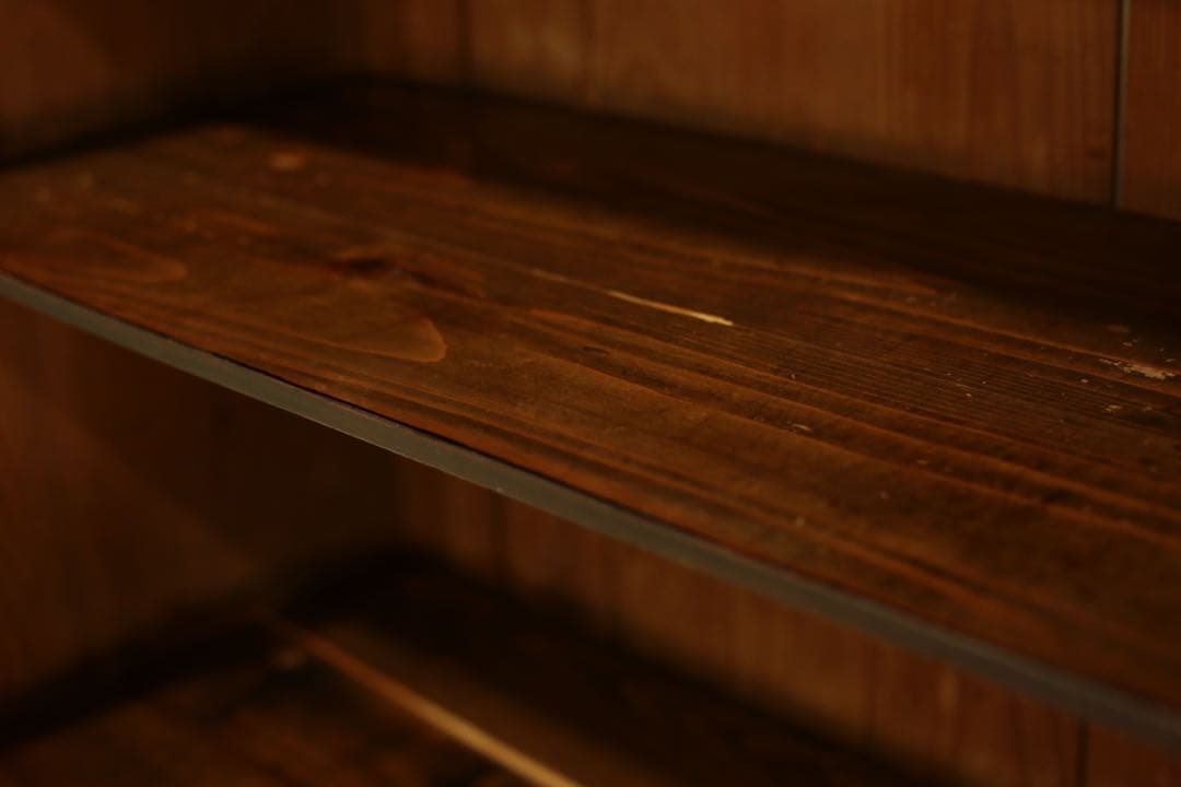 【アンティーク】ガラス戸収納棚