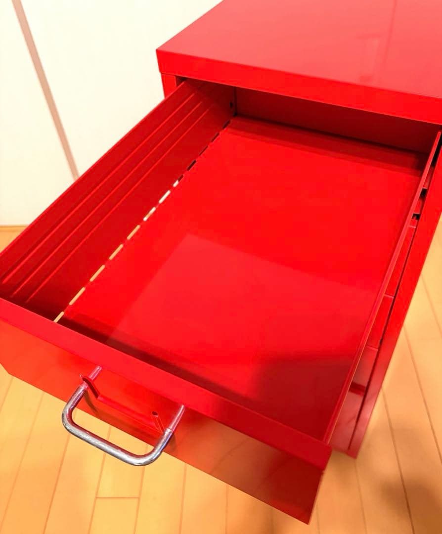 IKEA キャスター付き6段キャビネット HELMER（ヘルメル）　レッド