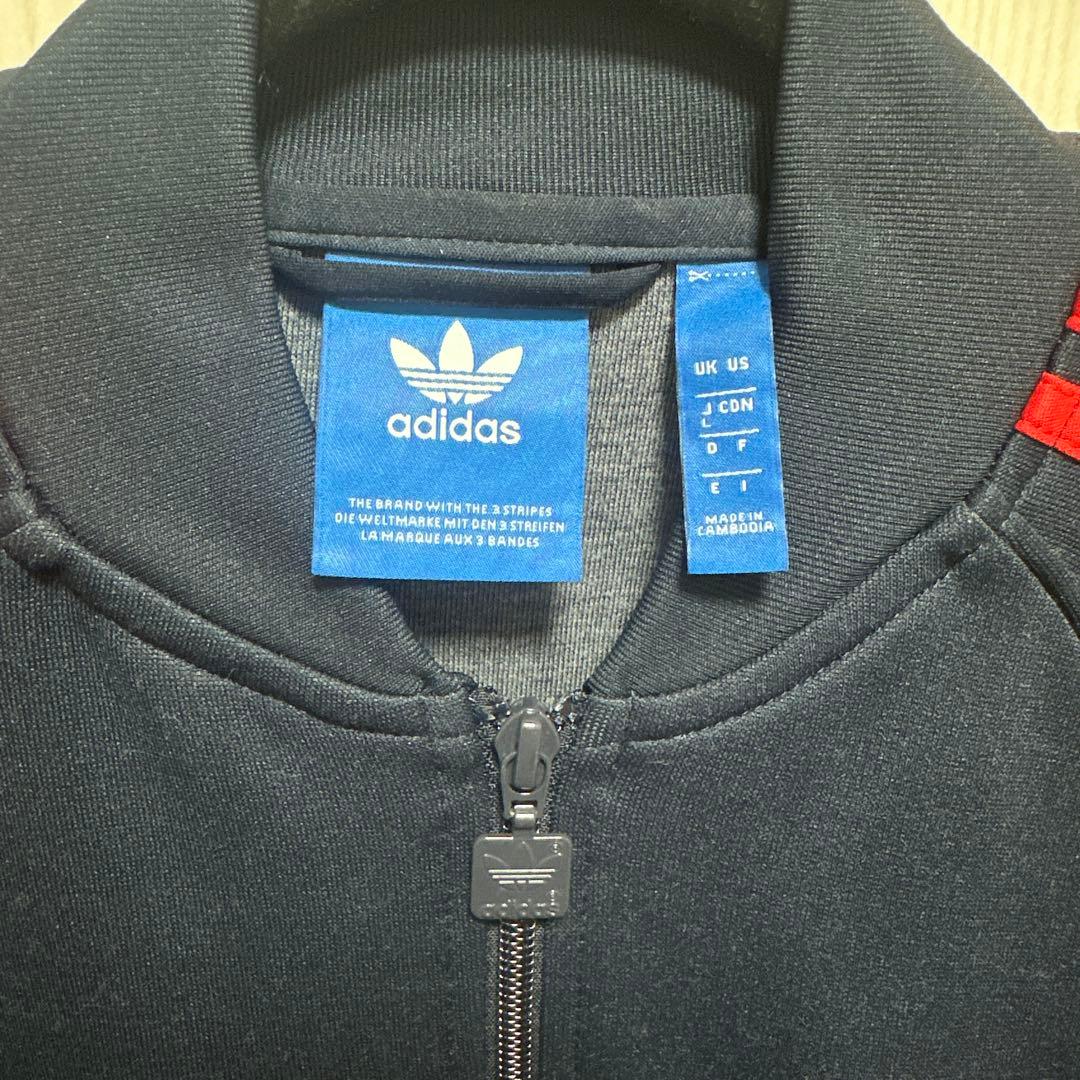 adidas ジャージ ネイビー×レッド レディース