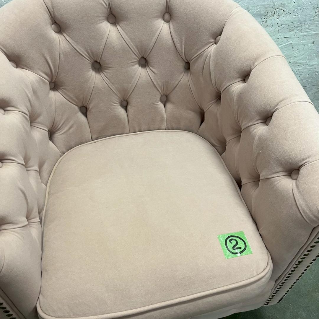 チェスターフィールド 1人掛けソファ ピンク VINCENT ② A0607