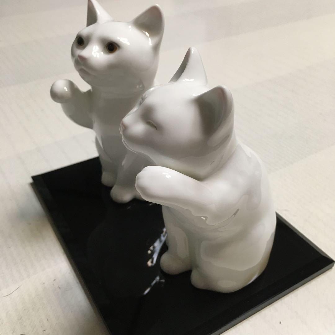希少！とにかく可愛いノリタケ 「招き猫 」小 2匹+飾り台箱あり