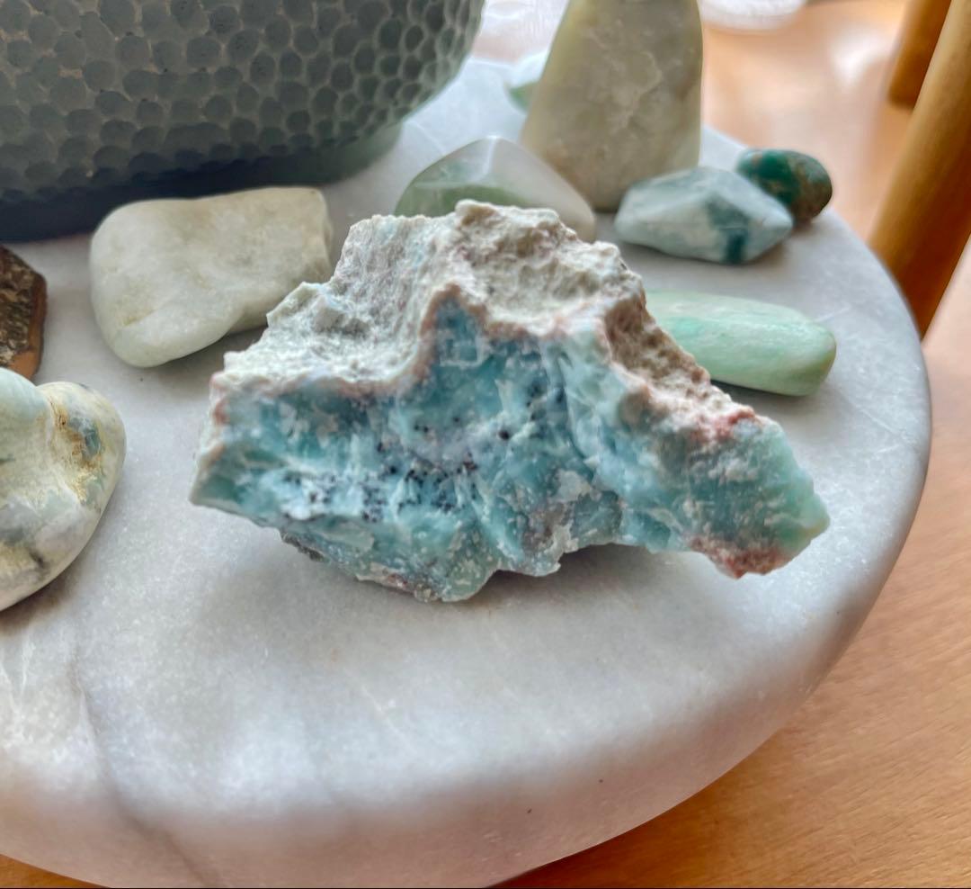 チョコミント模様　天然石 原石　ラリマー　103.5g パワーストーン