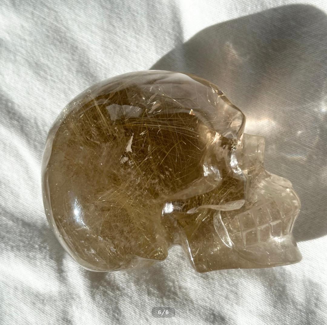 ゴールド ルチル スカル【ゴールド ルチル クォーツ】 From Brazil