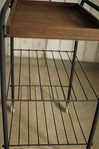 古い鉄と古材のキッチンラック　食器棚　オープンラック　古家具　古道具
