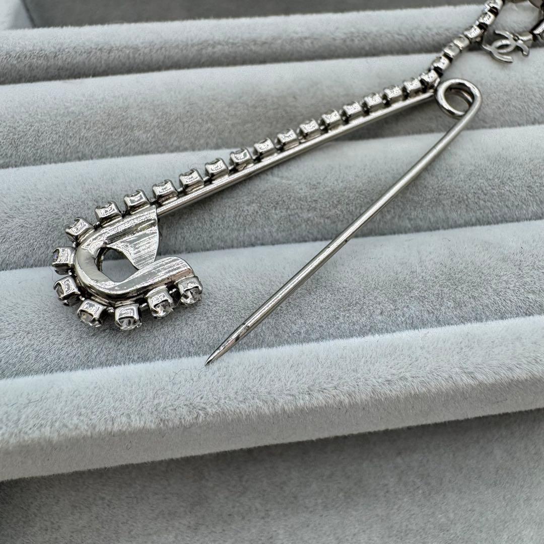 【箱付き】CHANEL ブローチ　安全ピン　ココマーク　ストーン　01P