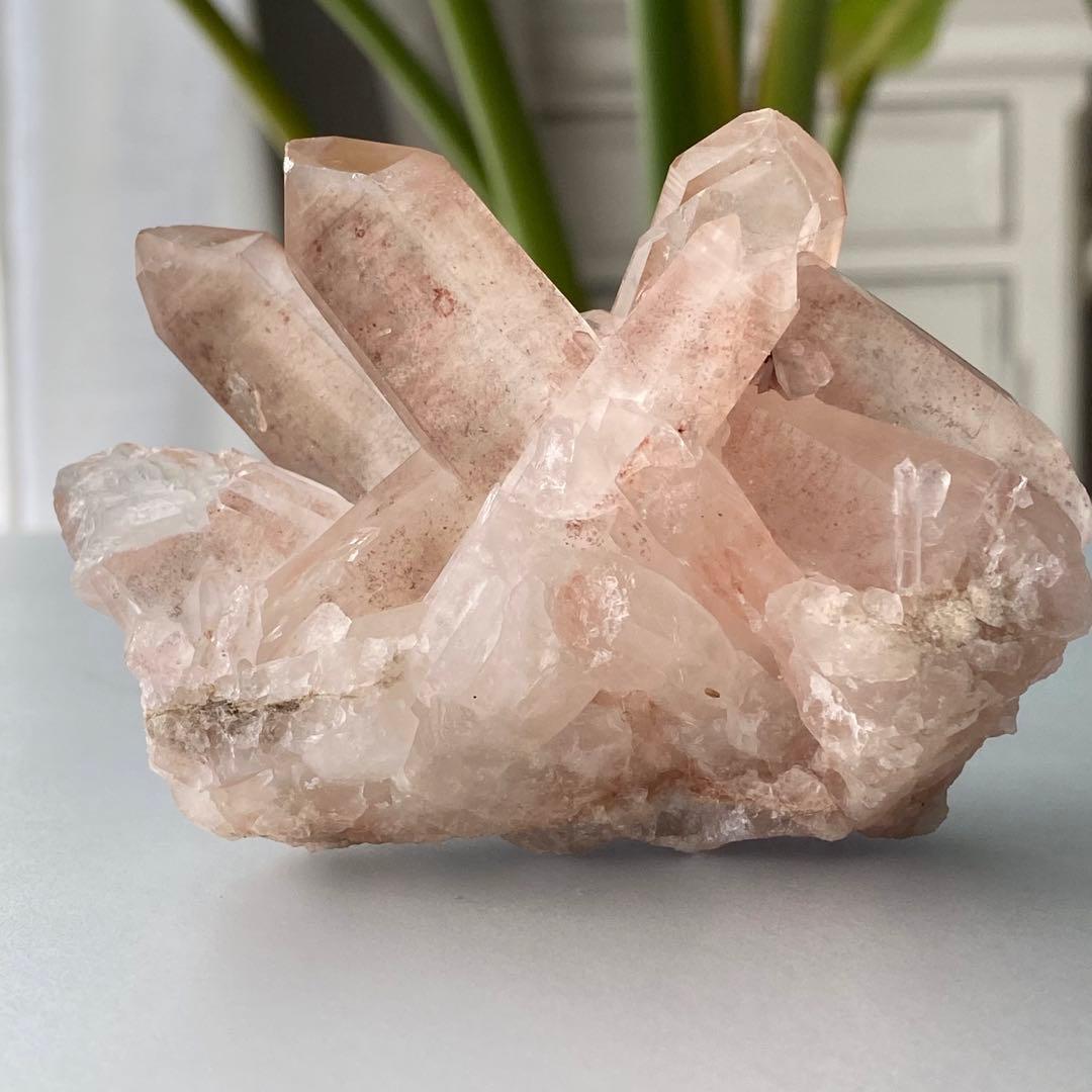 【 天然石 ピンク リチウム クォーツ クラスター 原石 ブラジル産 】