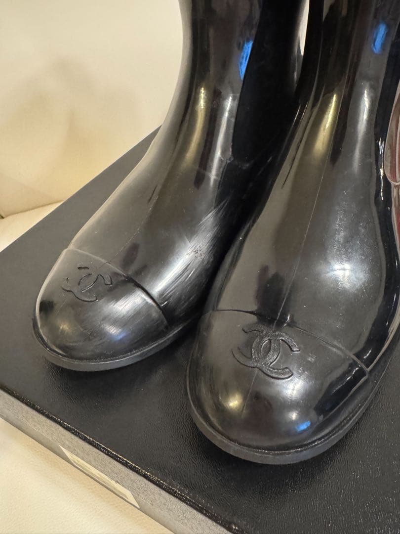 ★*★様 CHANEL ブラック レインブーツ 37