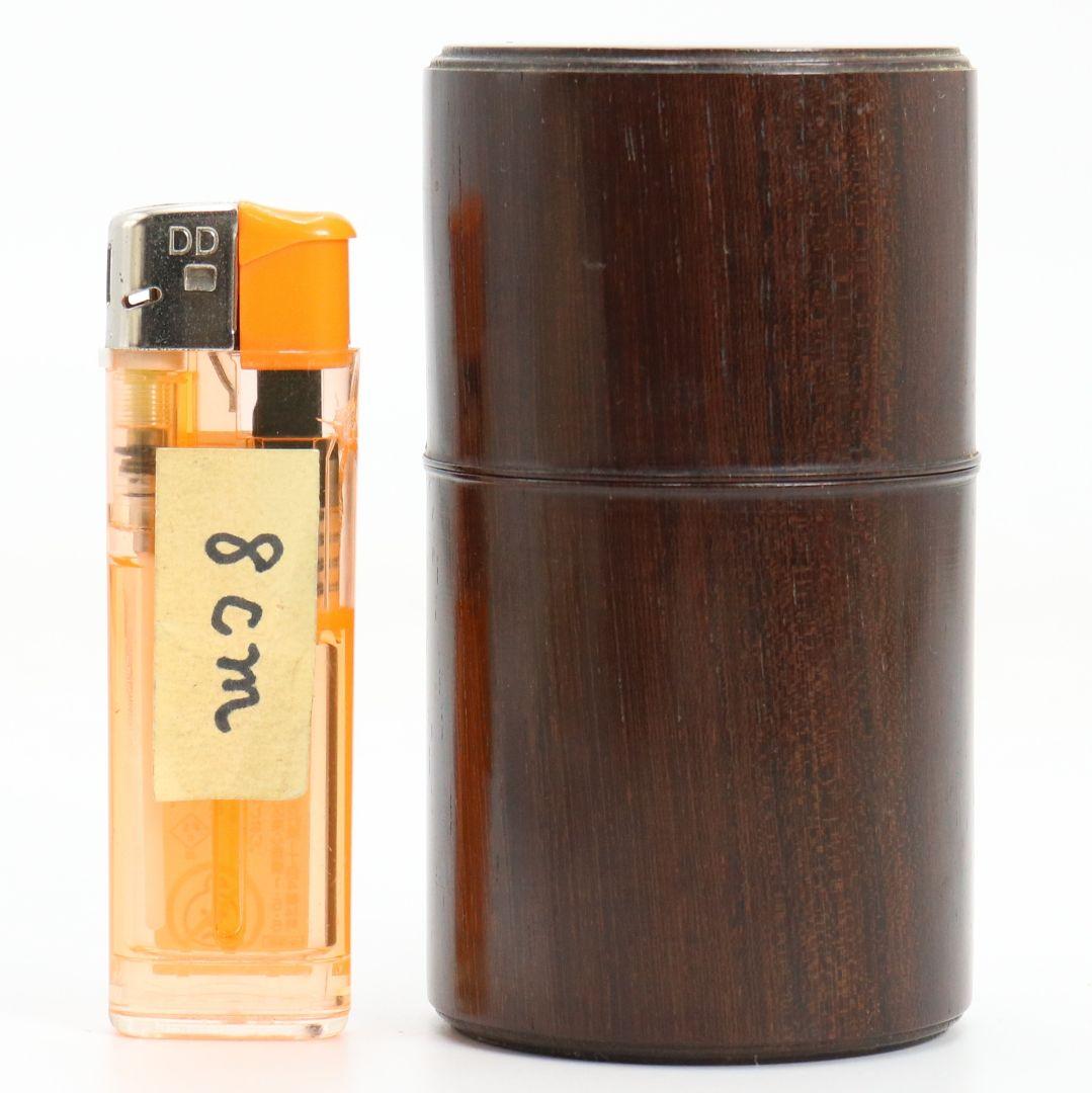 黒檀 中次 薄茶器 茶道具 共箱　V917　N7