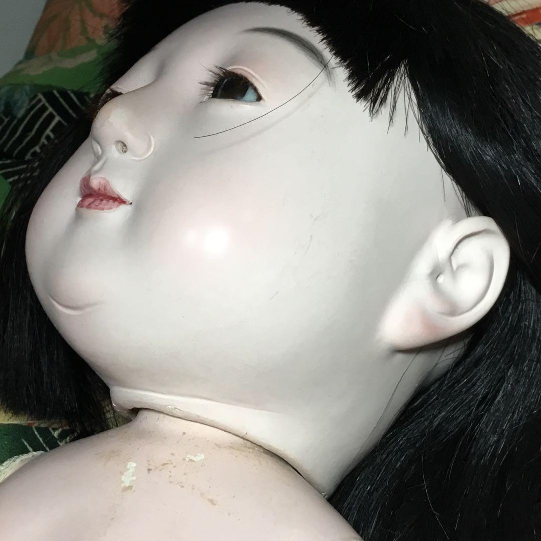 市松人形◆松乾斎 / まつ毛 / 50㎝◆抱き人形 お座り人形 大正ロマン