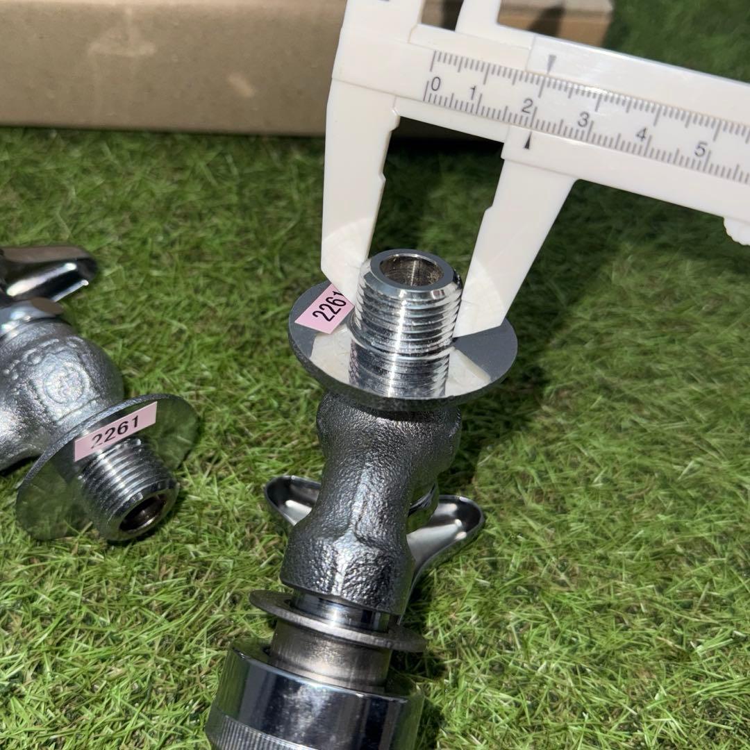 金属製シルバー蛇口 L字型散水用バルブ 3個セット［2261］